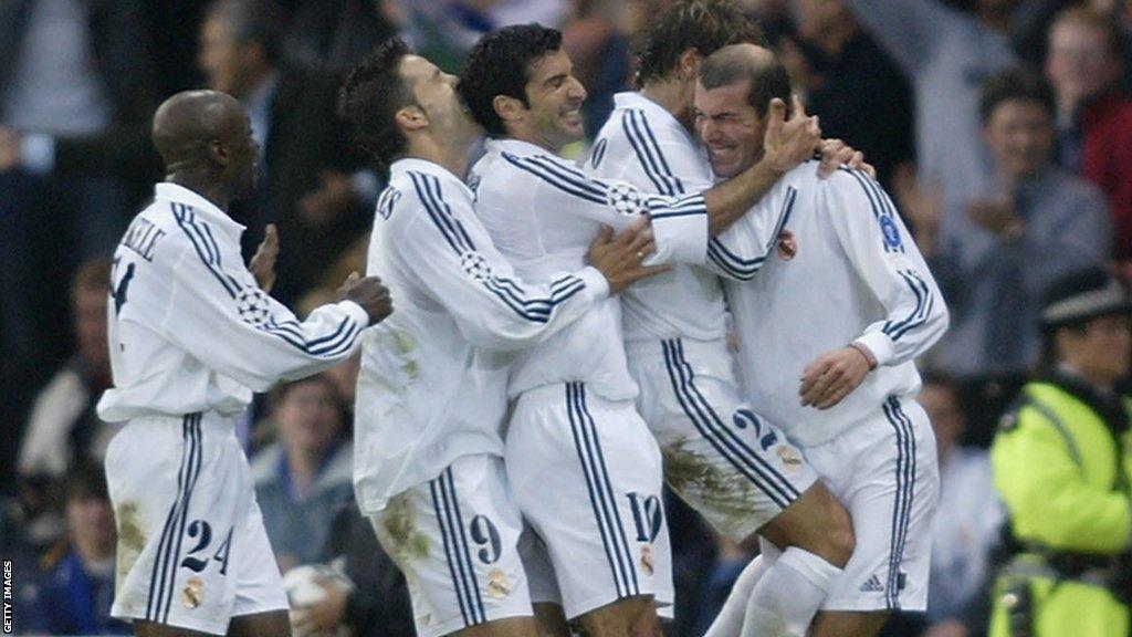 Zinedine Zidane (right) scored a wonderful goal at Hampden when Real Madrid won the 2002 Champions League final