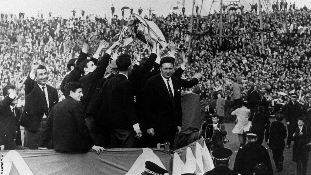 Celtic celebrate their European Cup victory at Parkhead in 1967