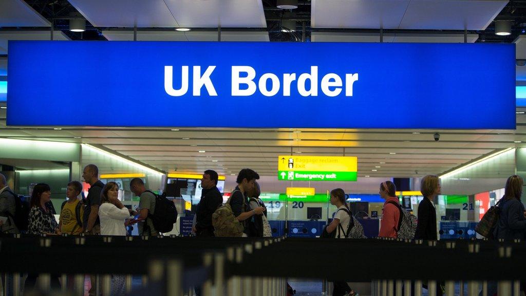 Border control at Heathrow airport