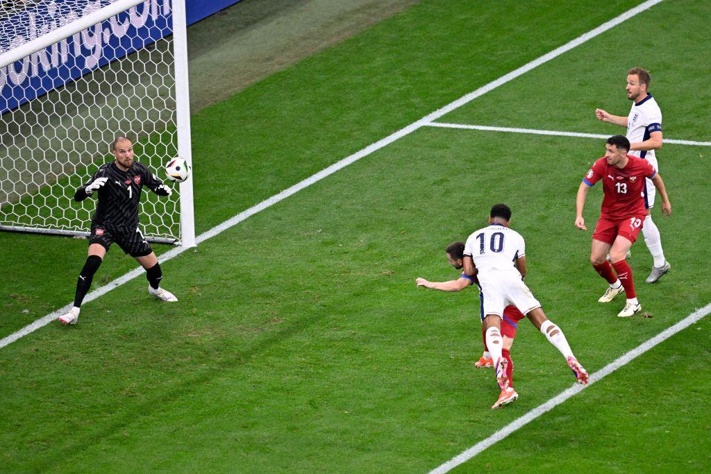 England's Jude Bellingham in action against Serbia