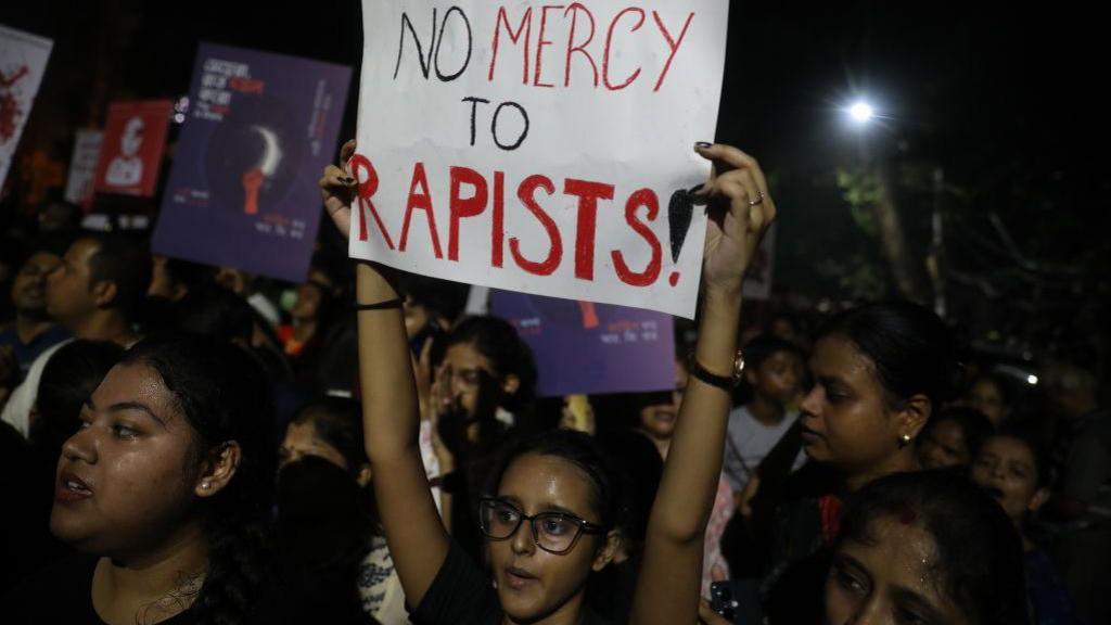 Students, citizens, and medical professionals are holding placards and shouting slogans in a protest march named 'The Night is also ours' on the 78th Independence Day against the rape and murder of a trainee woman doctor at Government-run R G Kar Medical College & Hospital, in Kolkata, India, on August 15, 2024 