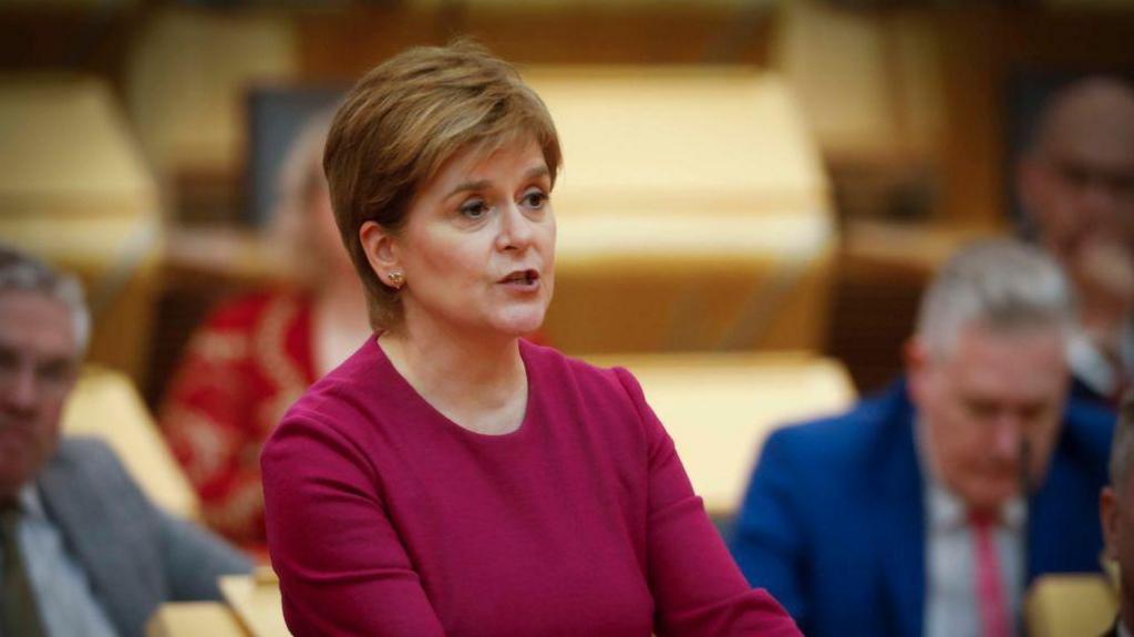 Photo of Nicola Sturgeon in parliament