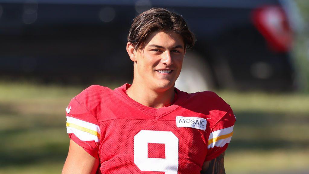 Rees-Zammit during training camp with the Kansas City Chiefs