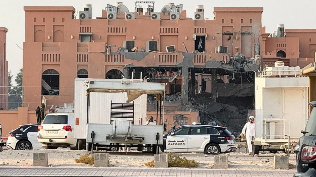  A damaged building in Doha
