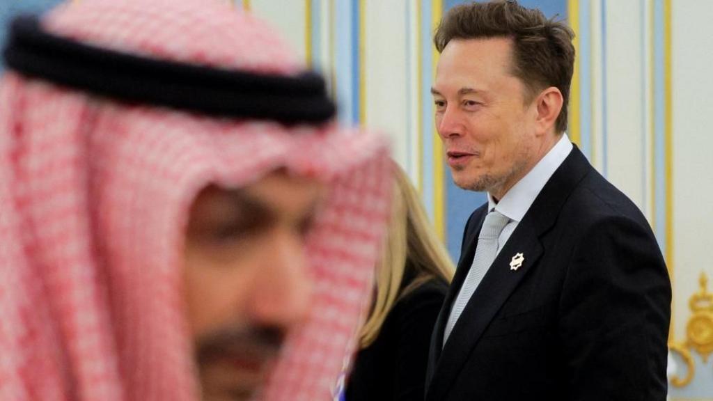 Tesla CEO Elon Musk looks on as he visits Riyadh with U.S. President Donald Trump (not pictured), in Riyadh, Saudi Arabia, May 13, 2025.