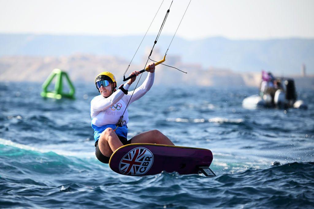 Great Britain's Ellie Aldridge won gold in the women's kite sailing final