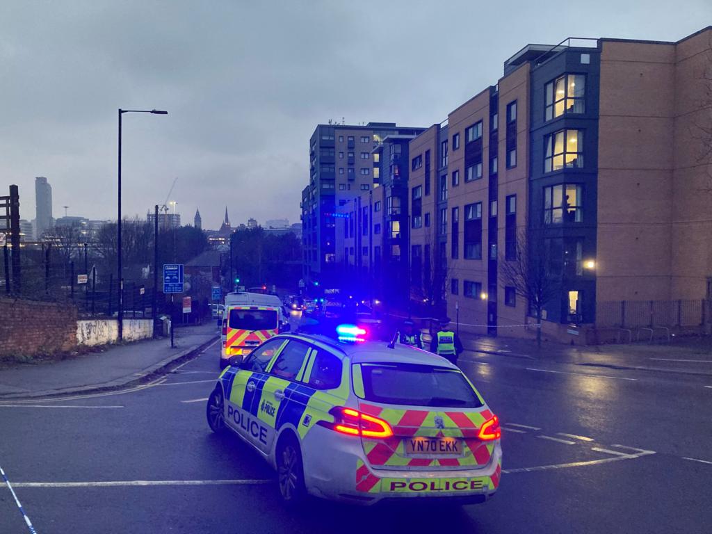 Police at the scene in Sheffield