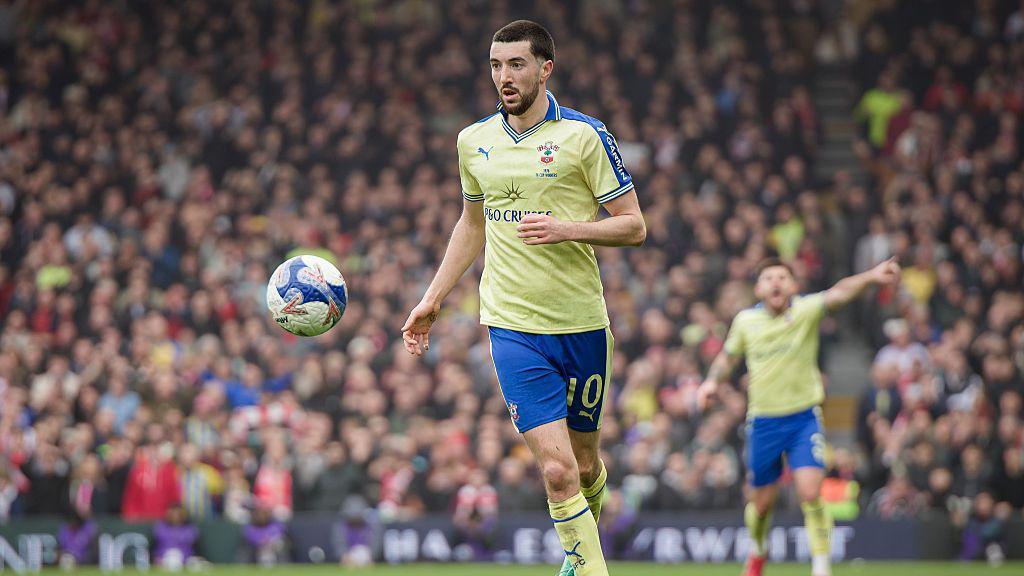 Finn Azaz in action at Fulham in the FA Cup for Southampton