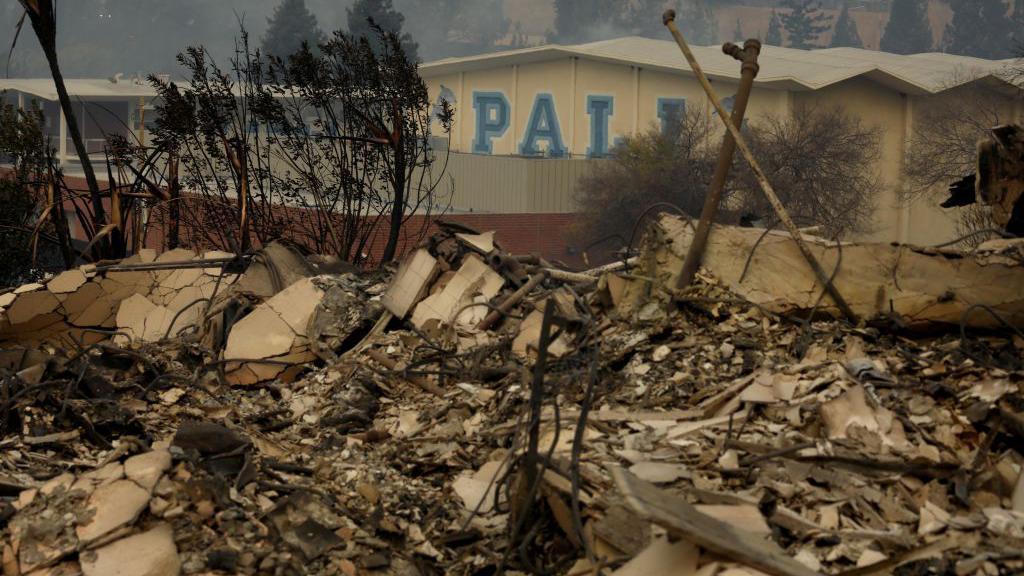 Pali High School rests across the street from homes destroyed in the Palisades fire