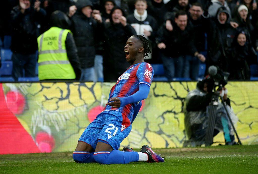 Romain Esse celebrates a goal for Crystal Palace