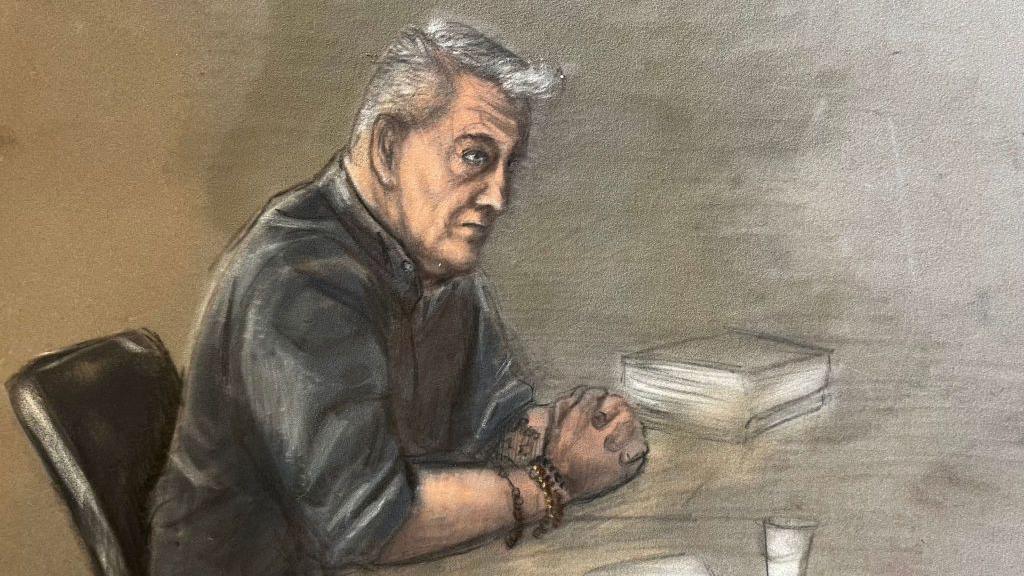 A court sketch of Gjert Ingebrigtsen