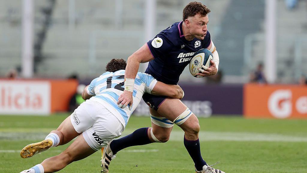 Jack Dempsey in action for Scotland against Argentina