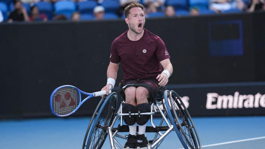 Alfie Hewett playing at the 2025 Australian Open