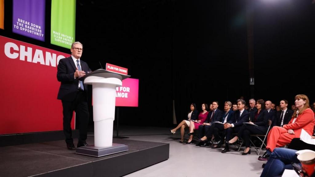 British Prime Minister Keir Starmer speaks during his 'Plan for Change' speech at Pinewood Studios in Iver Heath, Britain, 05 December 2024