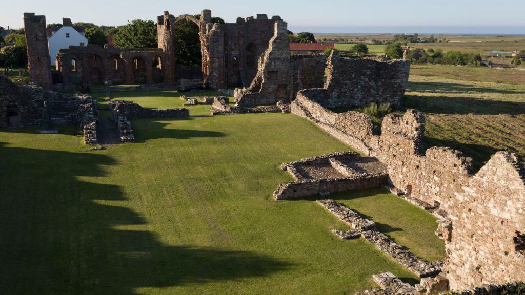 The ruins of Lindisfarne's monastery