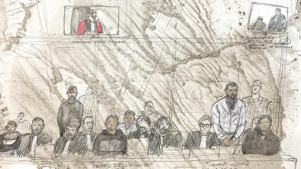 A court sketch of Zaheer Mahmood during his trial