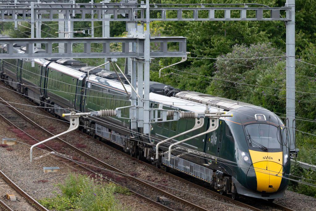 A train travels on a train track