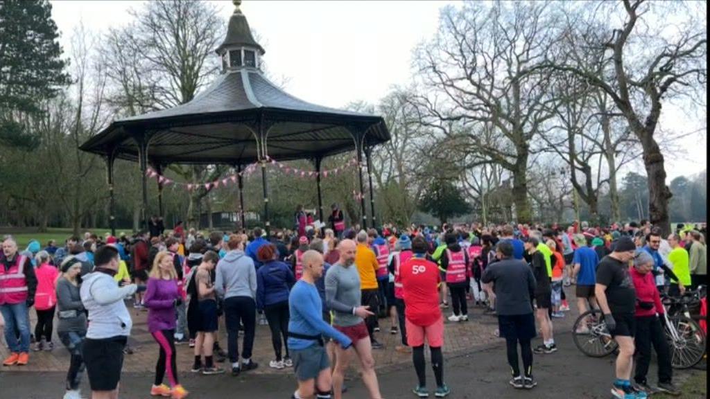 Parkrun participants in Cannon Hill Park