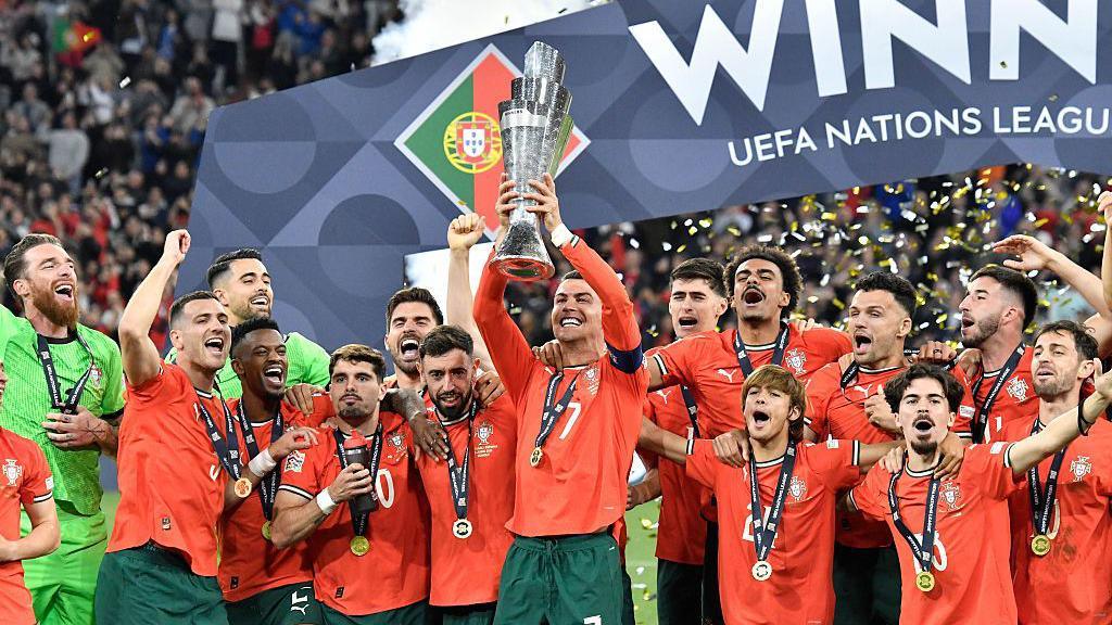 Portugal celebrate winning Nations League