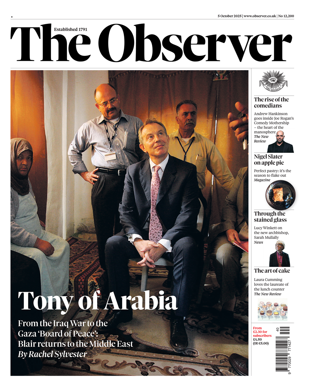'Tony of Arabia' reads the headline on the front page of The Observer.