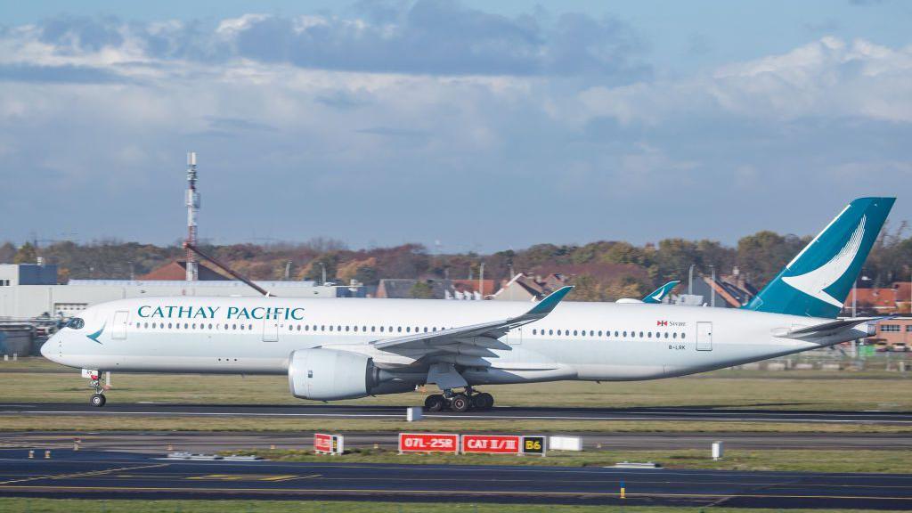 Cathay Pacific A350 plane.