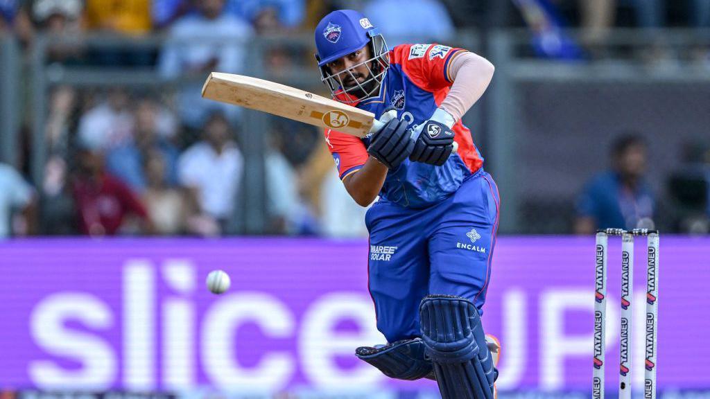 Delhi Capitals' Prithvi Shaw plays a shot during the Indian Premier League (IPL) Twenty20 cricket match between Mumbai Indians and Delhi Capitals at the Wankhede Stadium in Mumbai on April 7, 2024.