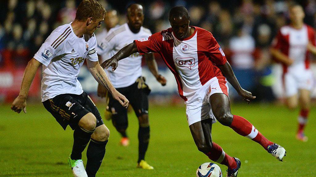 Garry Monk in action for Swansea against Crawley in 2012
