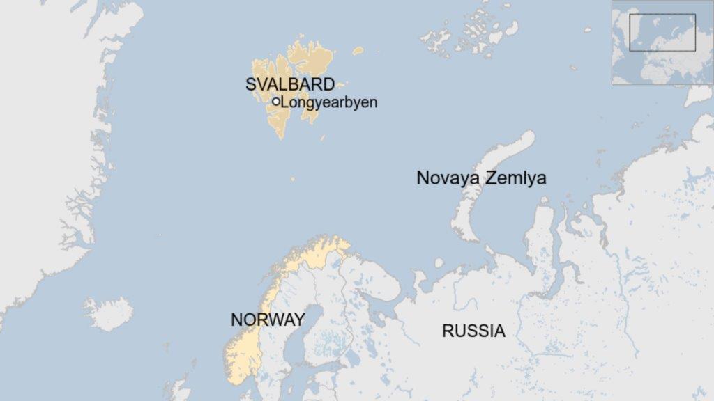 map of Norway, Russia and Barents Sea