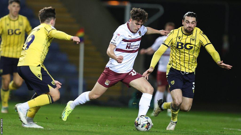 Tony Springett equalises for Northampton at Oxford