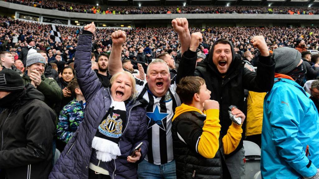 Newcastle fans celebrate