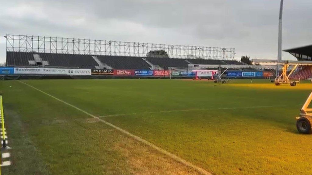 Temporary stand at Racecourse Stadium