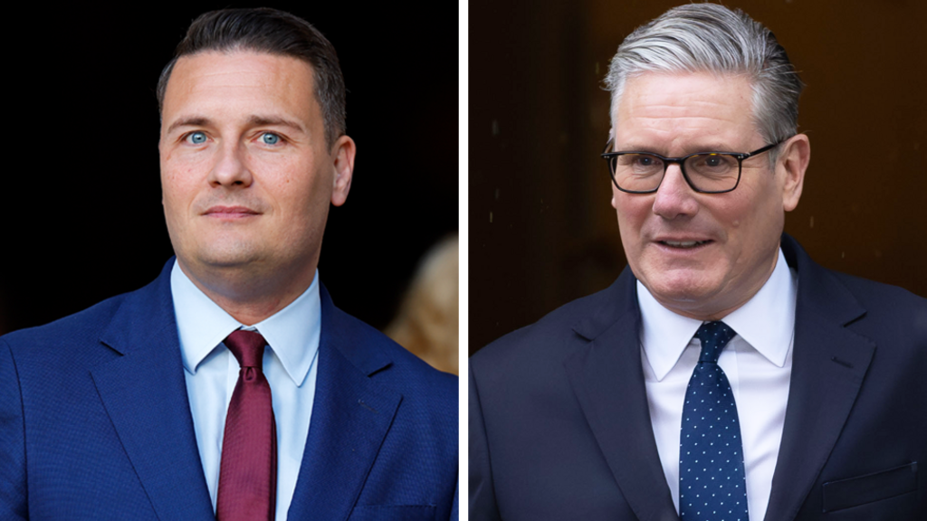 A composite image of Streeting and Starmer