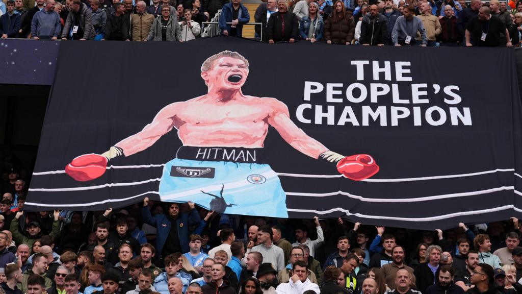 A Ricky Hatton tribute before the Premier League match at the Etihad Stadium,