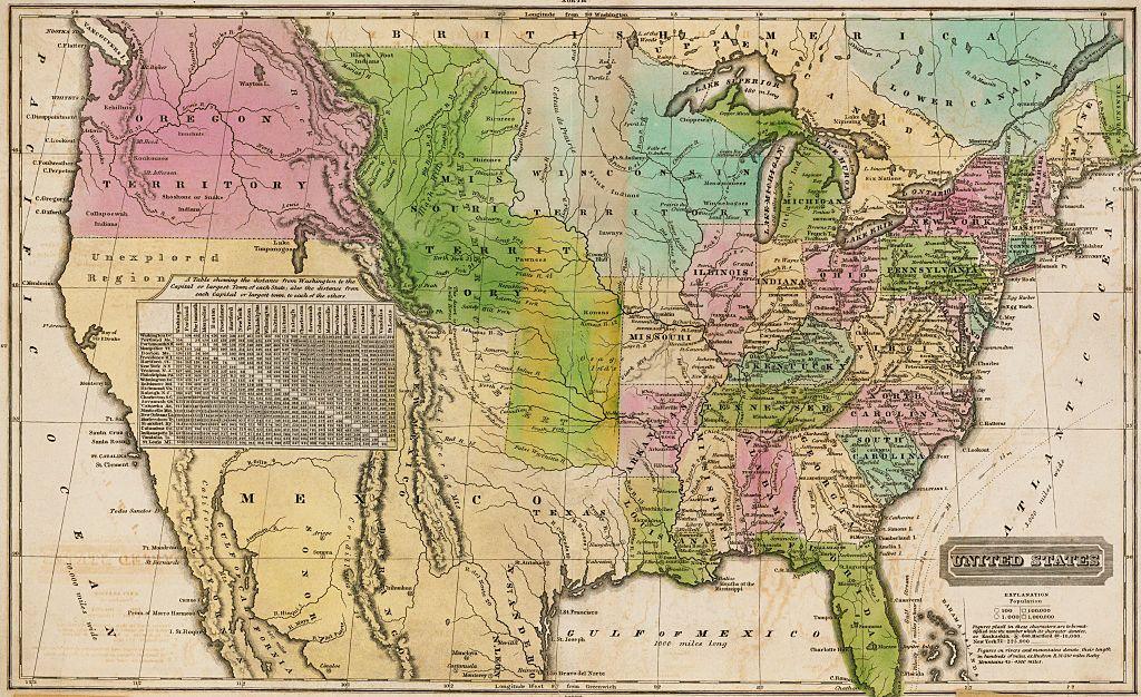 A historic map of the US from 1928