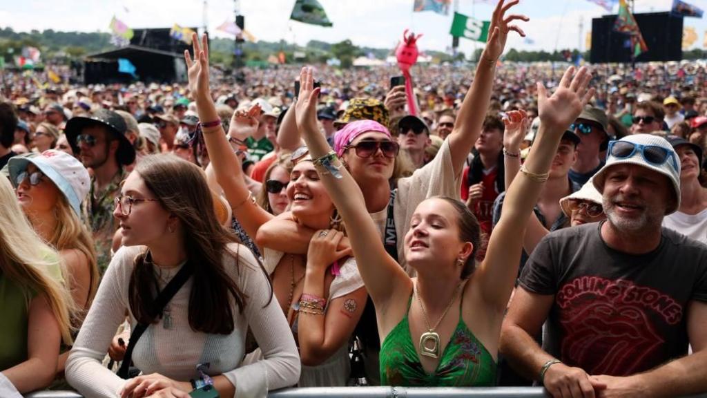 Festival goers at Glastonbury