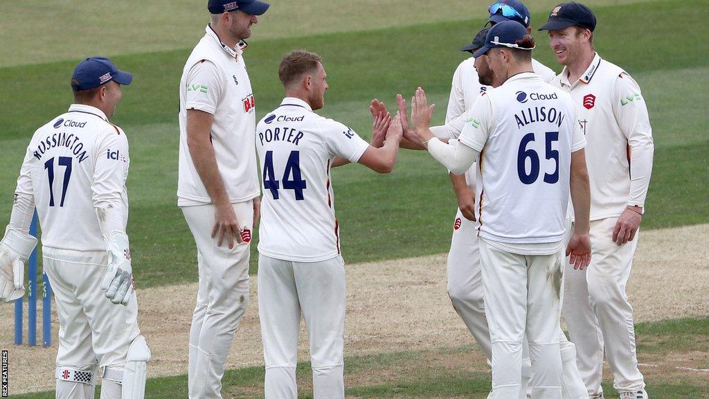 Essex celebrate taking a wicket