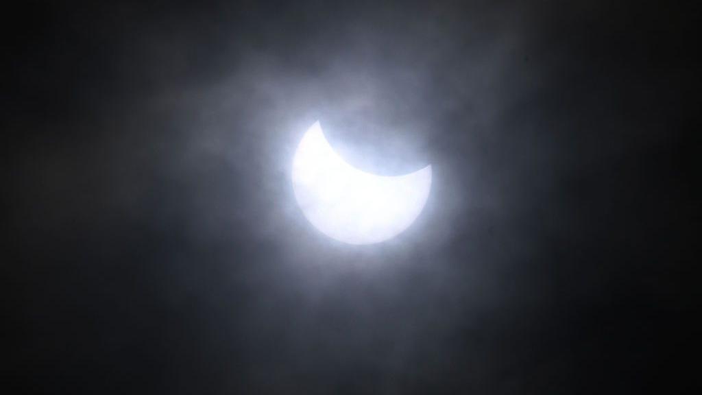 A partial solar eclipse.