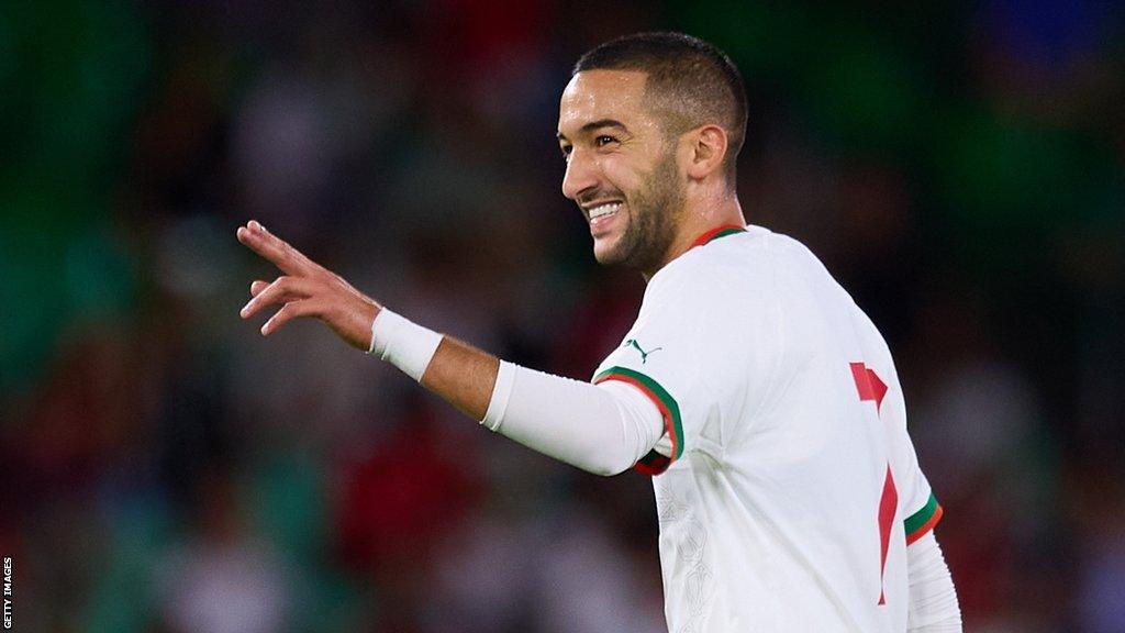 Hakim Ziyech in action for Morocco