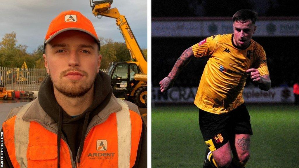 Alvechurch defender Ash Carter also works for a local plant hire firm between matches