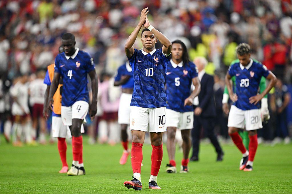 Kylian Mbappe of France applauds fans after the 0-2 loss during the FIFA World Cup 2026