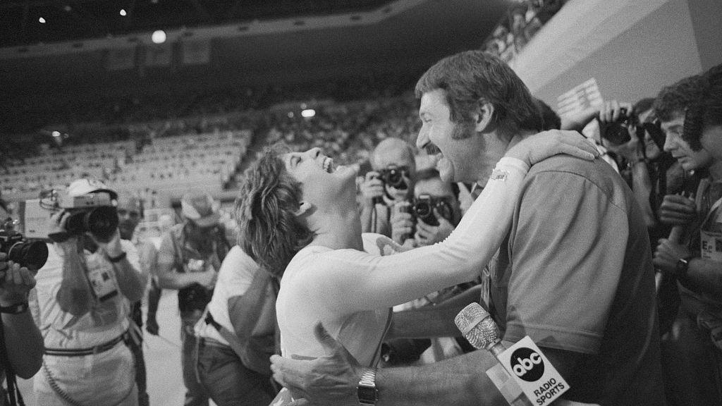 Mary Lou Retton and Bela Karolyi