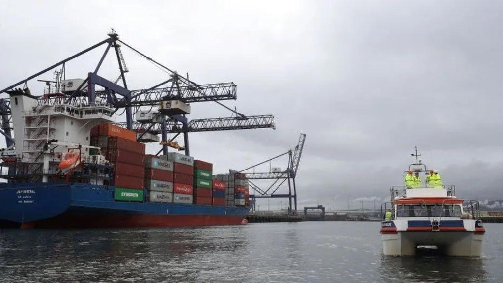 A cargo ship at Teesport