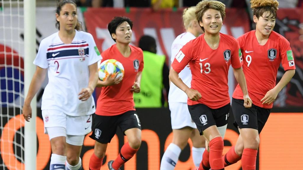 Curling stone on ice at Moose Jaw Events Centre for Korea vs Norway match