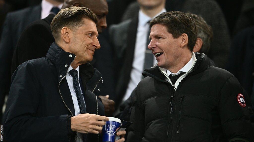 Oliver Glasner watched Palace's 1-1 draw at Everton with chairman Steve Parish