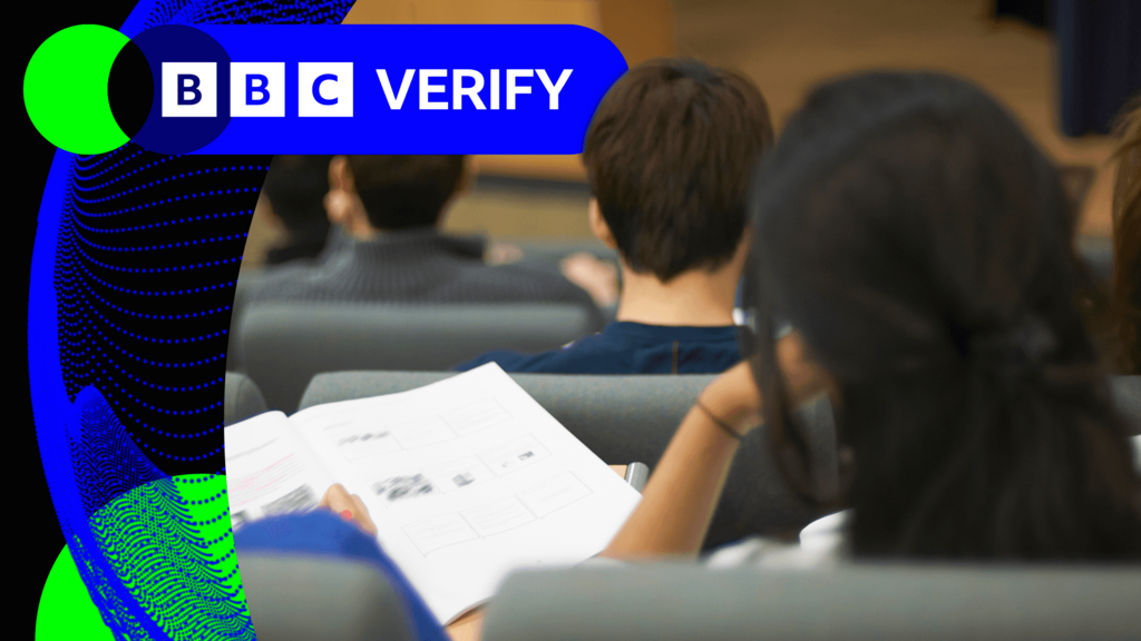 A student in a lecture theatre (stock image)