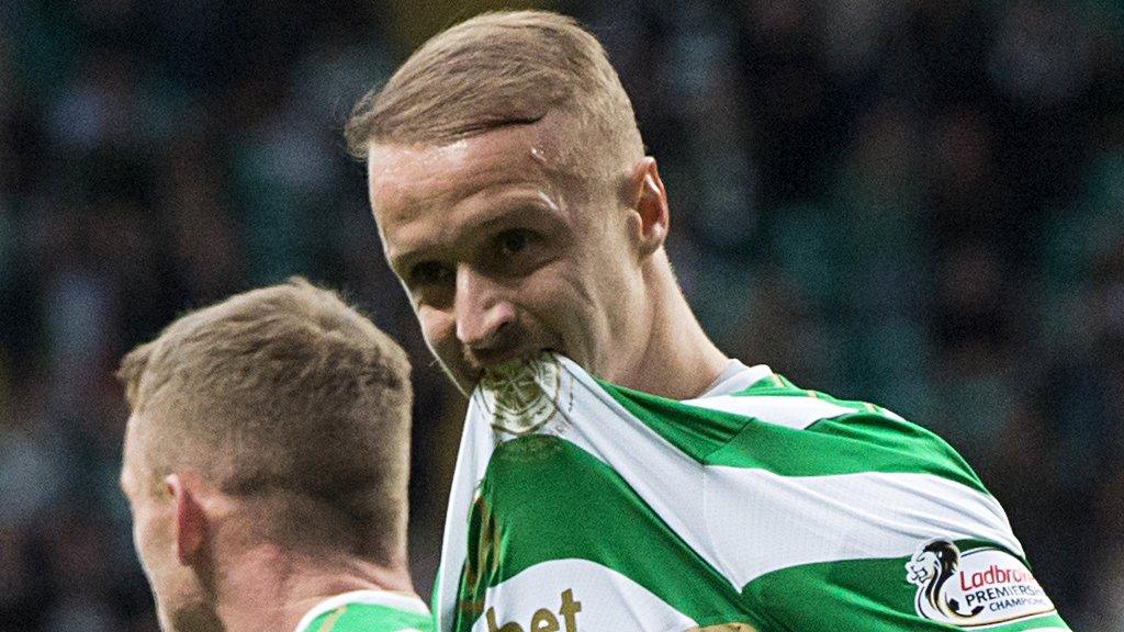 Celtic striker Leigh Griffiths celebrates