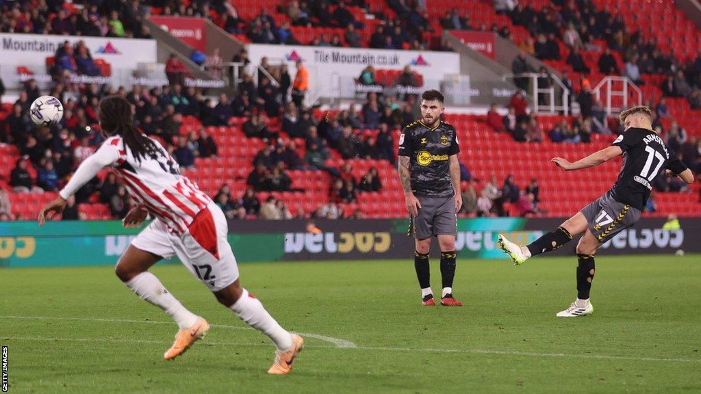 Southampton's Stuart Armstrong scored with a free-kick against Stoke