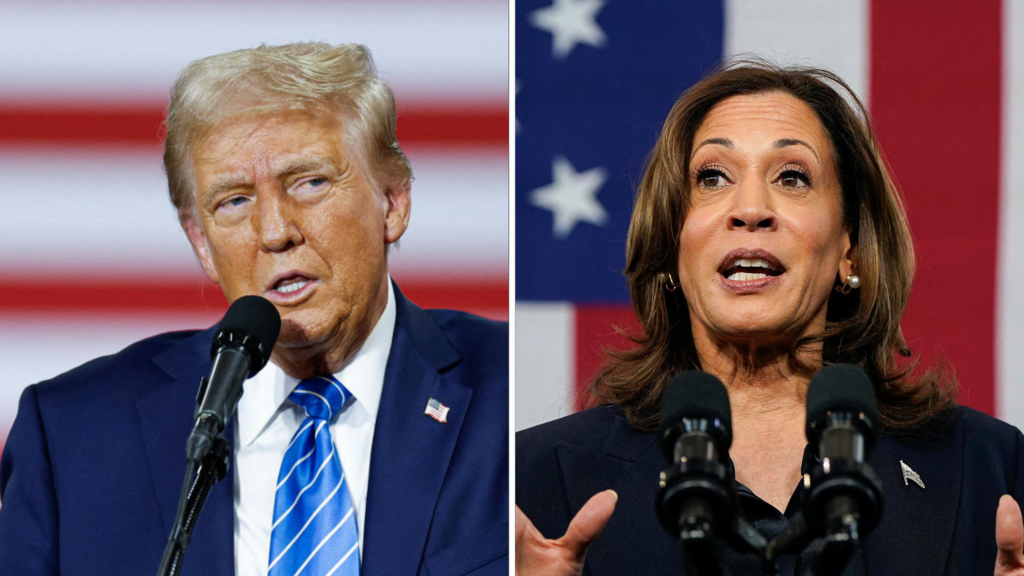 Donald Trump and Kamala Harris