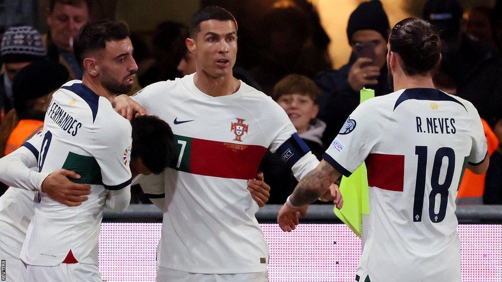 Cristiano Ronaldo celebrates