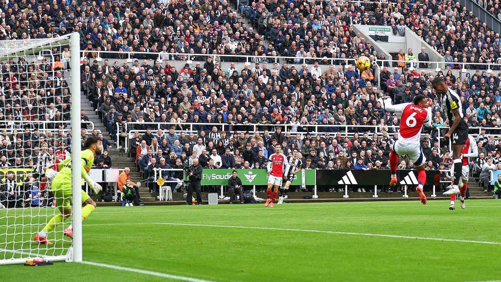 Alexander Isak scores against Arsenal